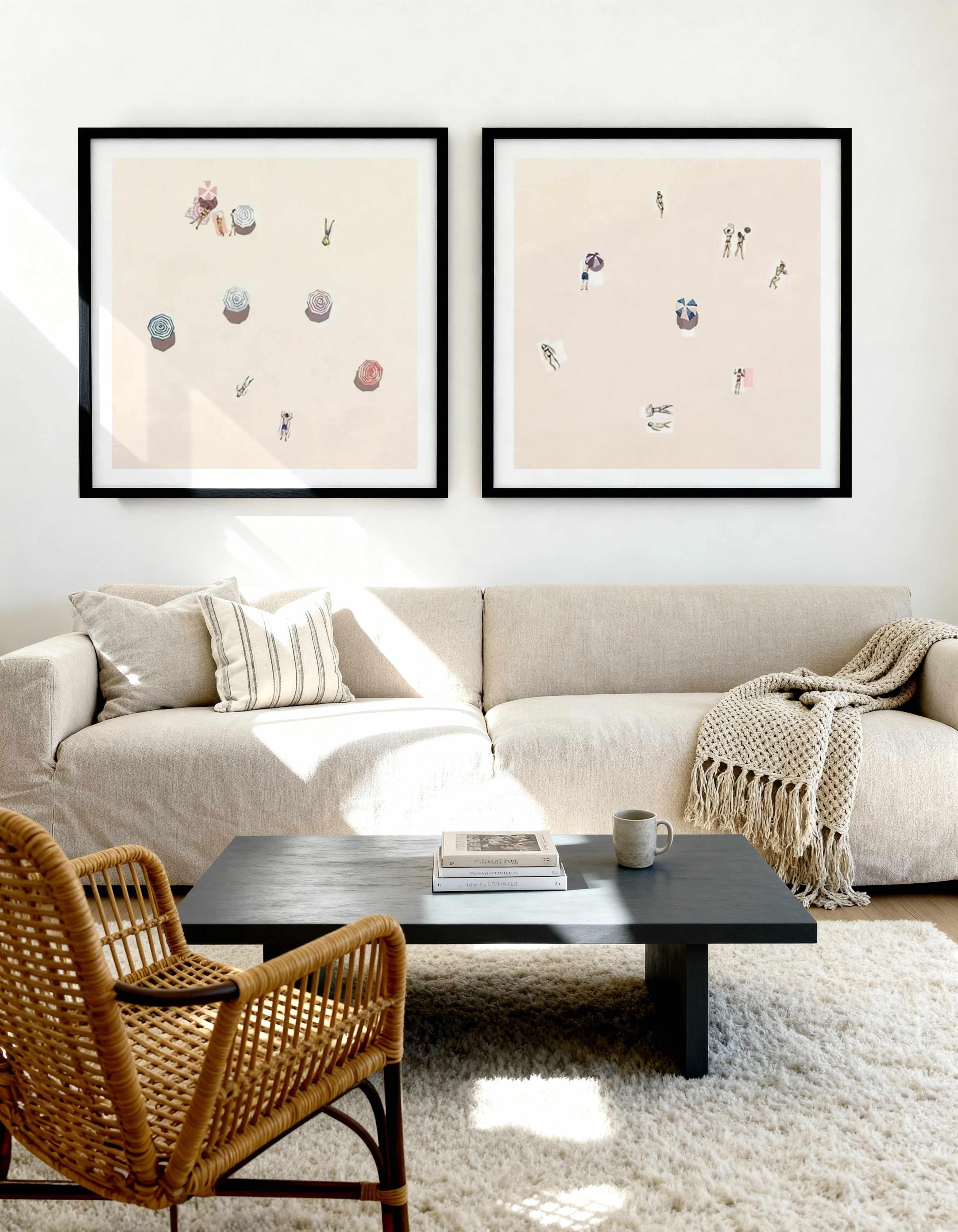 Sunny Daze SQ I & II Art Print Set of 2 | Matching Wall Art