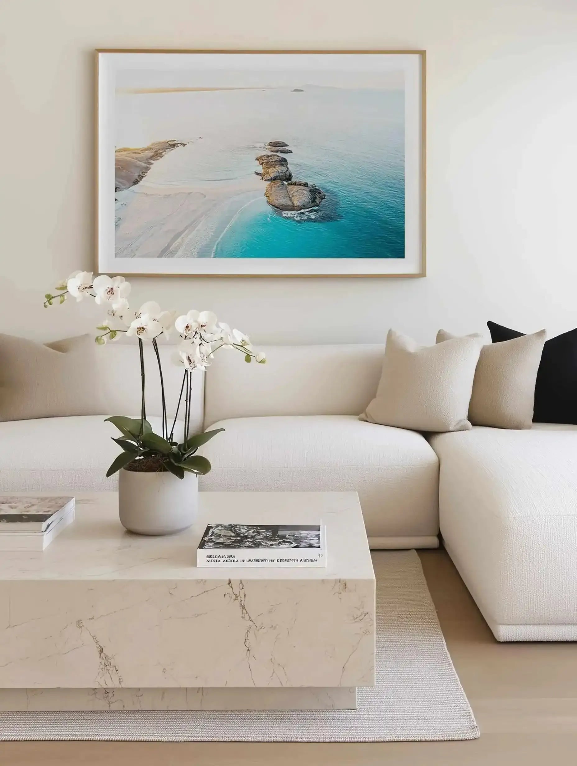 Sunrise over Wylie Bay, Esperance | Aerial Photo Wall Art Print from Olive et Oriel where you can shop wallpaper and artworks online