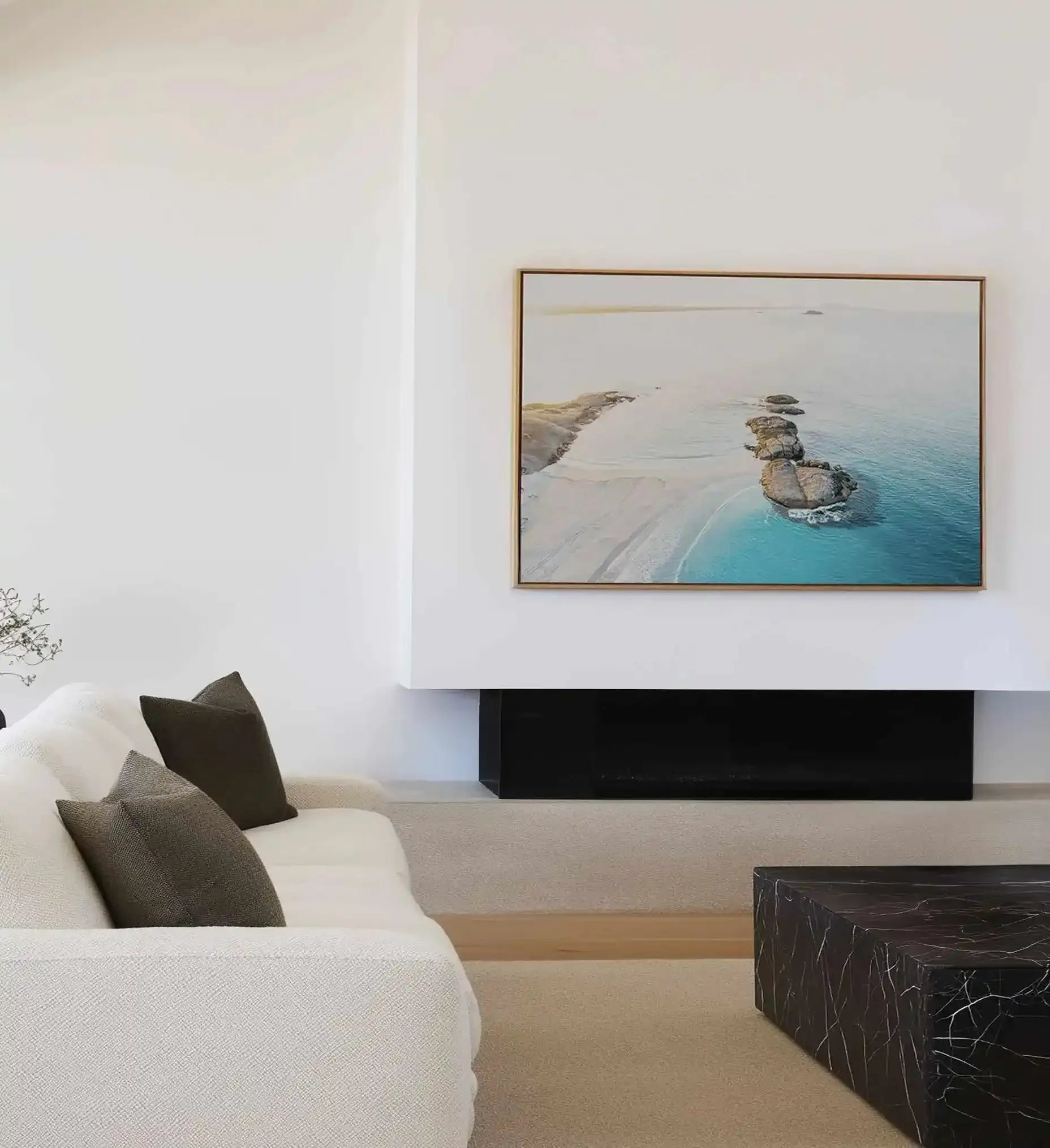 Sunrise over Wylie Bay, Esperance | Aerial Photo Wall Framed Canvas Art Print from Olive et Oriel where you can shop wallpaper and artworks online