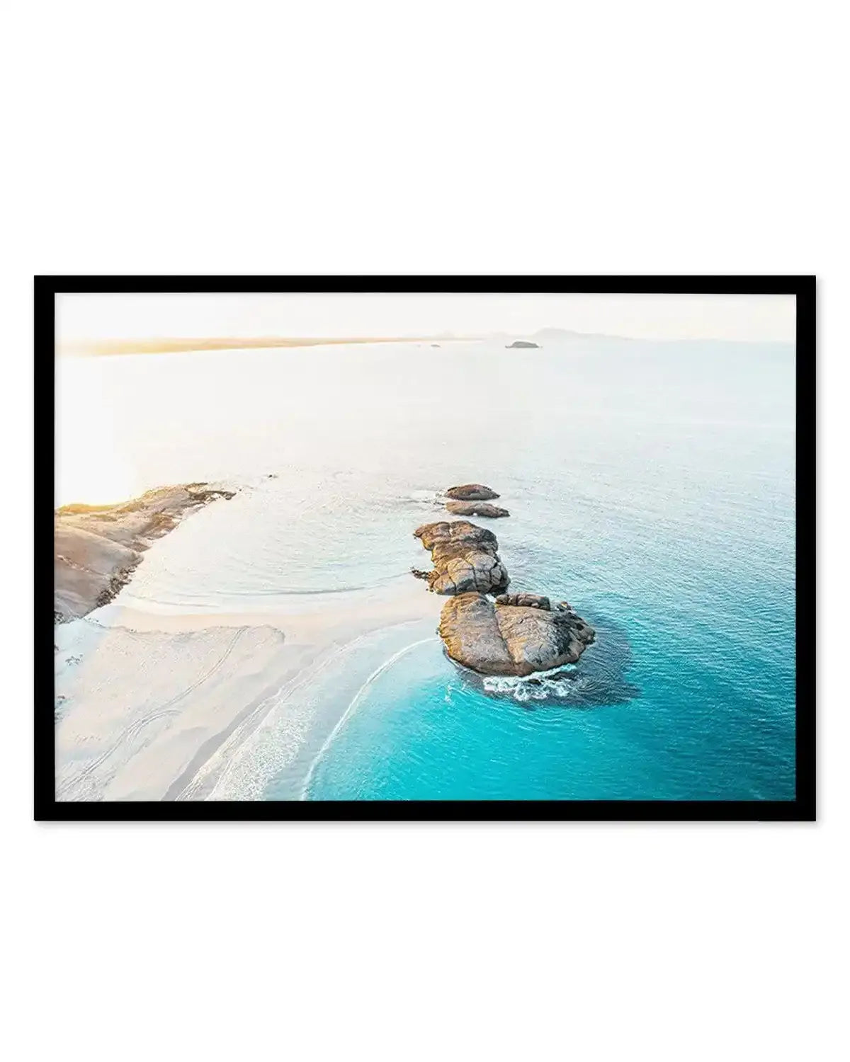 Sunrise over Wylie Bay, Esperance | Aerial Photo Wall Art Print from Olive et Oriel where you can shop wallpaper and artworks online