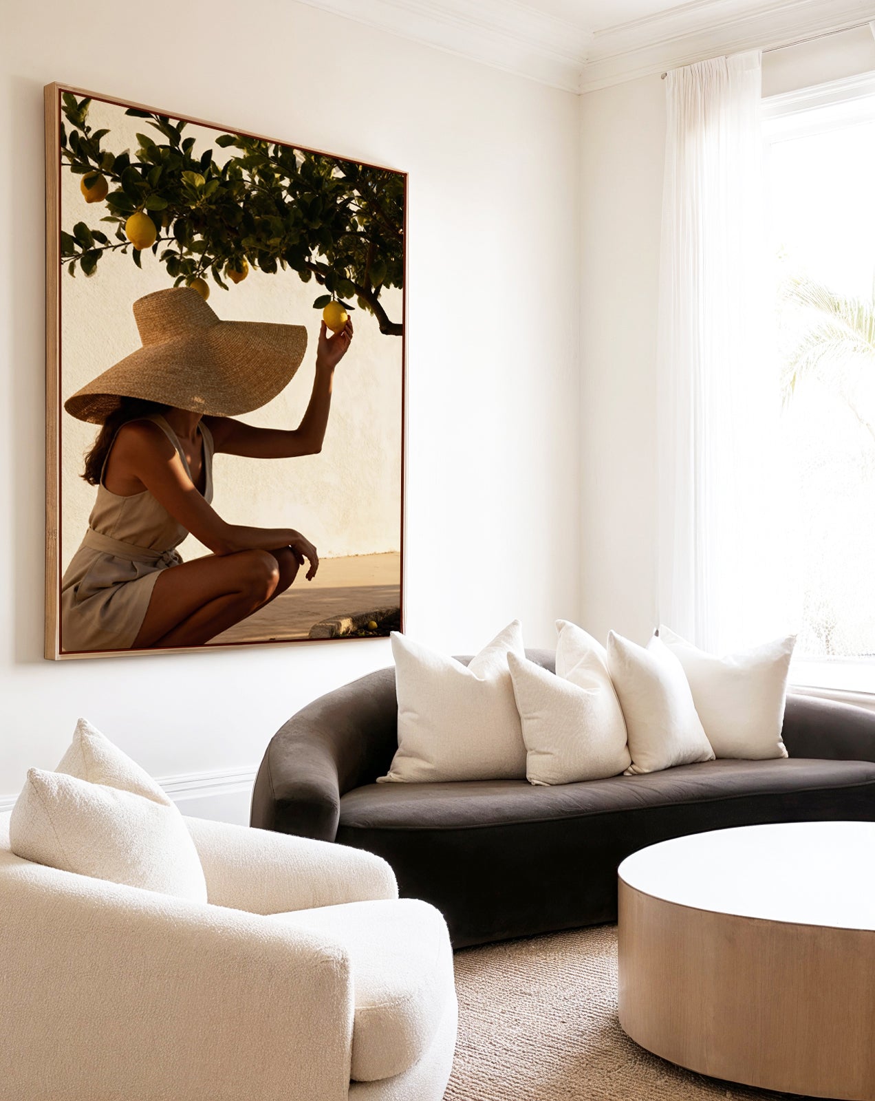 Sunset Lemons | Framed Canvas Art Print from Olive et Oriel where you can shop wallpaper and artworks online