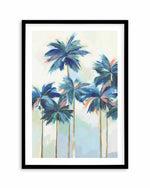 Sunset Teal Palms I Art Print