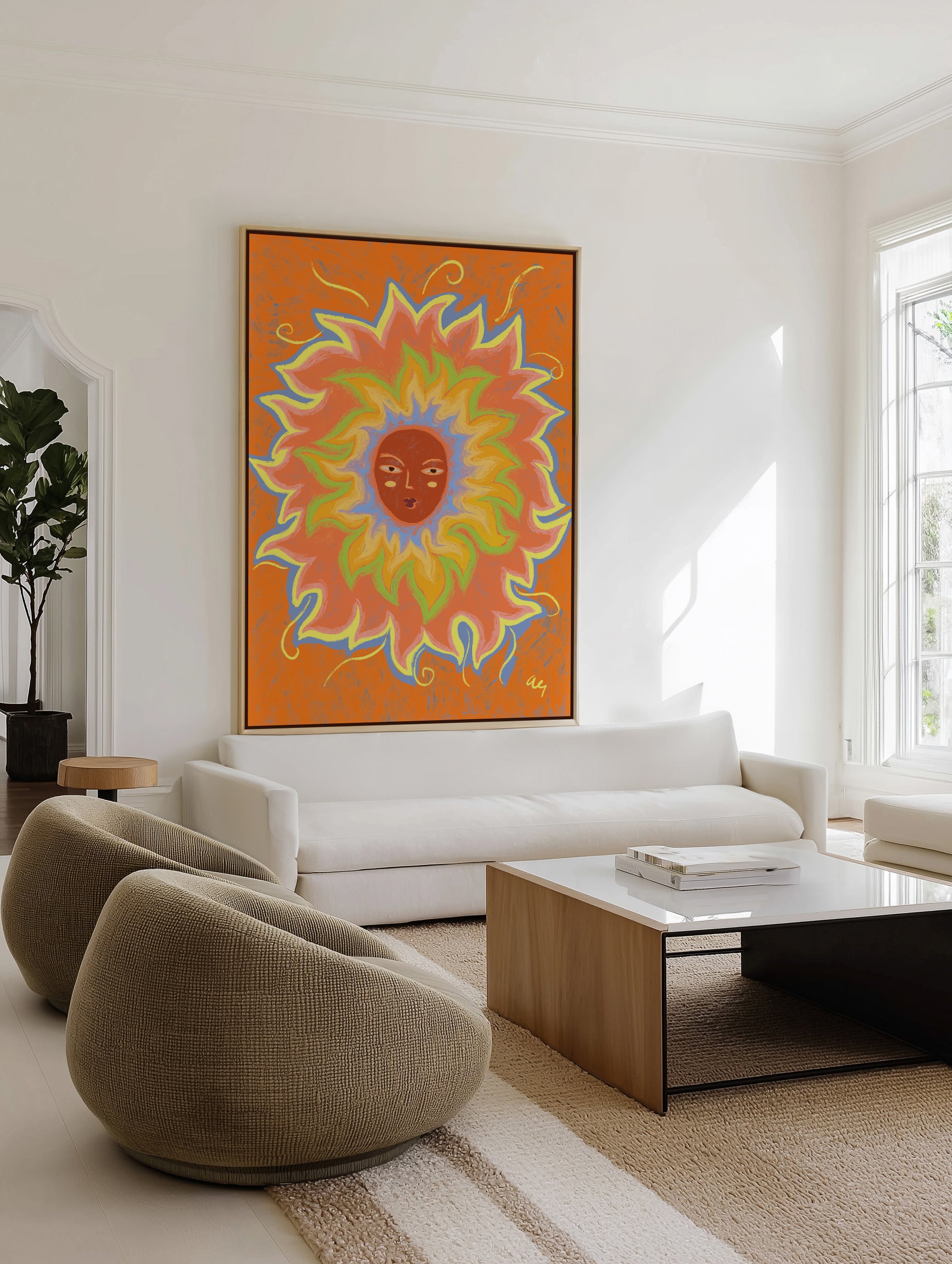Sunshine by Arty Guava | Framed Canvas Art Print