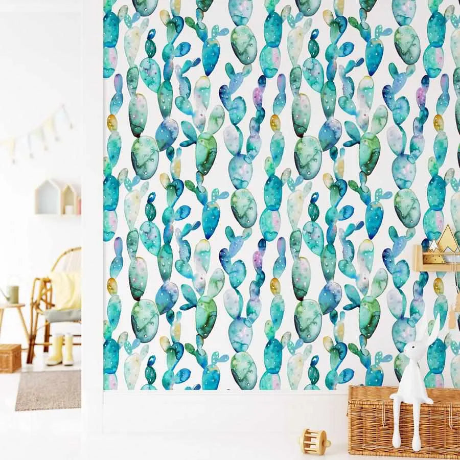 Super Fun Cactus Wallpaper-Wallpaper-Buy Kids Removable Wallpaper Online Our Custom Made Children√¢‚Ç¨‚Ñ¢s Wallpapers Are A Fun Way To Decorate And Enhance Boys Bedroom Decor And Girls Bedrooms They Are An Amazing Addition To Your Kids Bedroom Walls Our Collection of Kids Wallpaper Is Sure To Transform Your Kids Rooms Interior Style From Pink Wallpaper To Dinosaur Wallpaper Even Marble Wallpapers For Teen Boys Shop Peel And Stick Wallpaper Online Today With Olive et Oriel