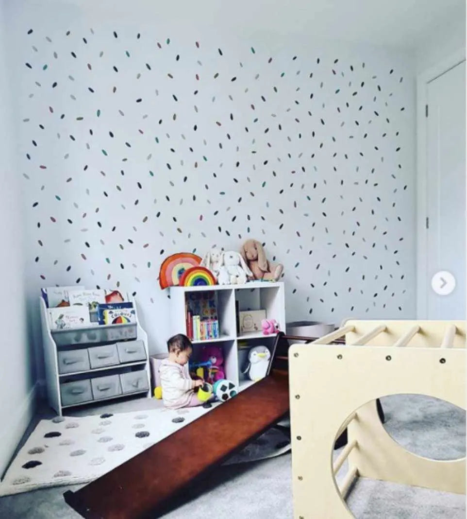 Super Fun Dots Decal Set | Custom Colours-Decals-Olive et Oriel-Decorate your kids bedroom wall decor with removable wall decals, these fabric kids decals are a great way to add colour and update your children's bedroom. Available as girls wall decals or boys wall decals, there are also nursery decals.
