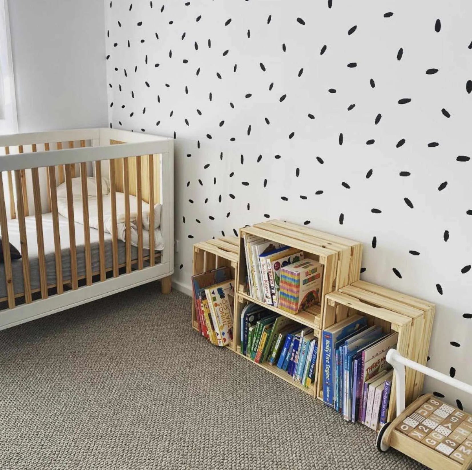 Super Fun Dots Decal Set | Custom Colours-Decals-Olive et Oriel-Decorate your kids bedroom wall decor with removable wall decals, these fabric kids decals are a great way to add colour and update your children's bedroom. Available as girls wall decals or boys wall decals, there are also nursery decals.