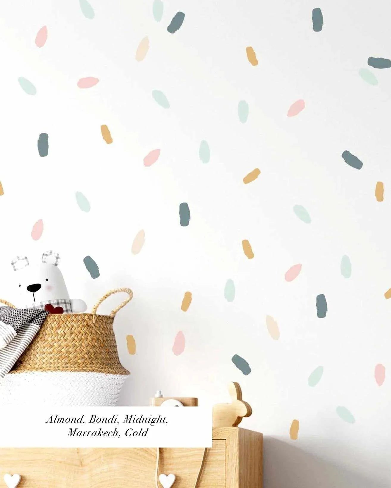 Super Fun Dots Decal Set | Custom Colours-Decals-Olive et Oriel-Decorate your kids bedroom wall decor with removable wall decals, these fabric kids decals are a great way to add colour and update your children's bedroom. Available as girls wall decals or boys wall decals, there are also nursery decals.