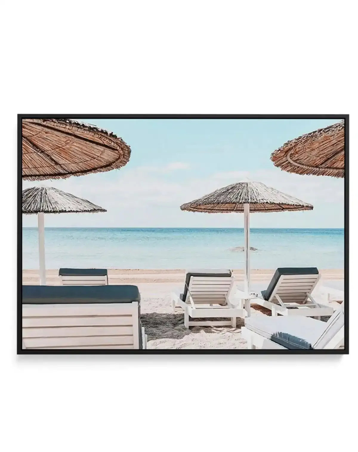 Super Paradise Beach | Mykonos LS | Framed Canvas-Shop Greece Wall Art Prints Online with Olive et Oriel - Our collection of Greek Islands art prints offer unique wall art including blue domes of Santorini in Oia, mediterranean sea prints and incredible posters from Milos and other Greece landscape photography - this collection will add mediterranean blue to your home, perfect for updating the walls in coastal, beach house style. There is Greece art on canvas and extra large wall art with fast, 