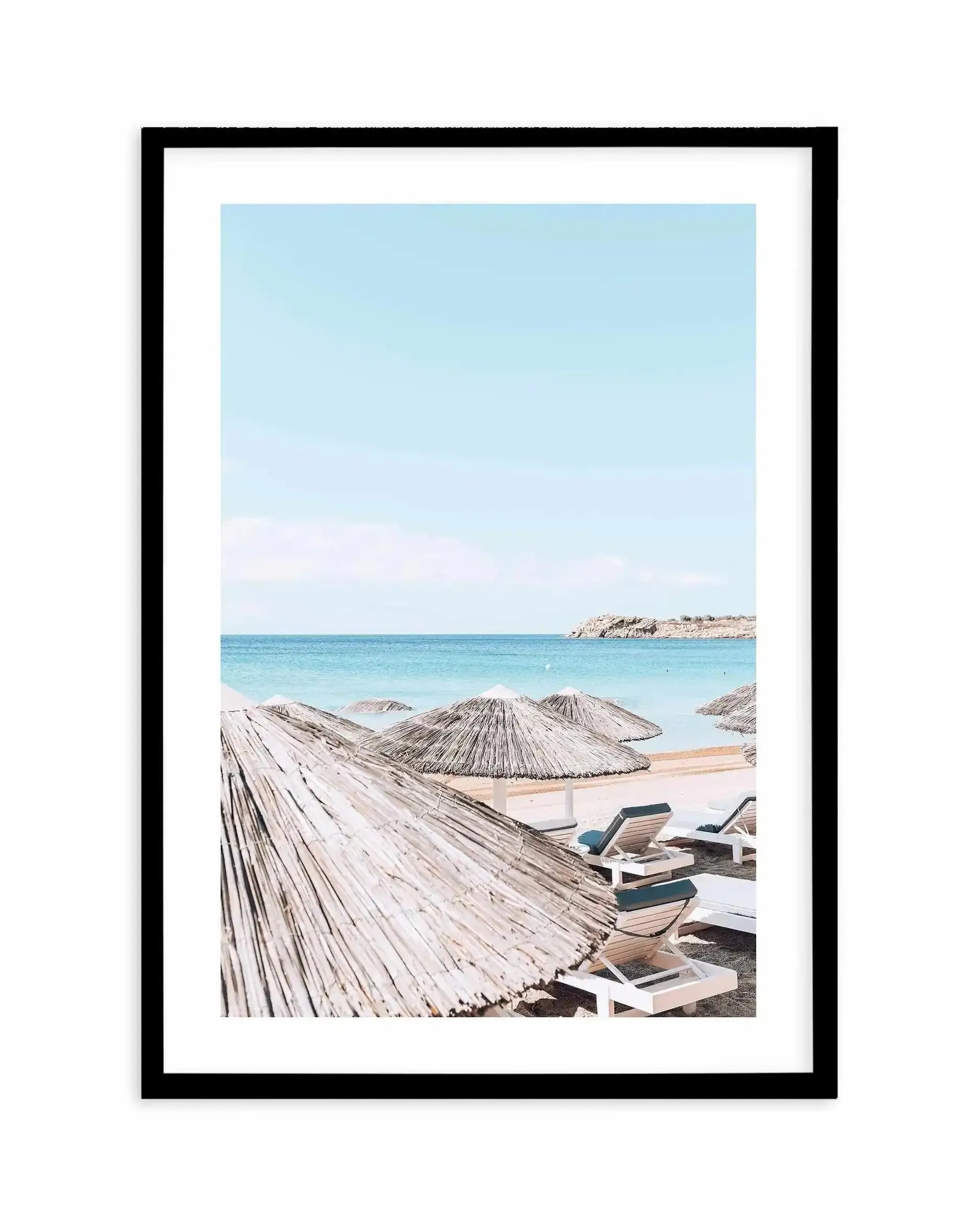 Super Paradise Beach | Mykonos PT Art Print-Shop Greece Wall Art Prints Online with Olive et Oriel - Our collection of Greek Islands art prints offer unique wall art including blue domes of Santorini in Oia, mediterranean sea prints and incredible posters from Milos and other Greece landscape photography - this collection will add mediterranean blue to your home, perfect for updating the walls in coastal, beach house style. There is Greece art on canvas and extra large wall art with fast, free s