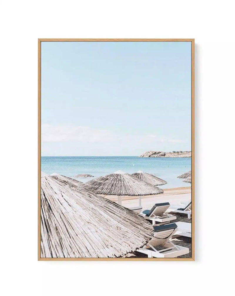 SALE 50x70 | Super Paradise Beach | Mykonos | Oak | Framed Canvas