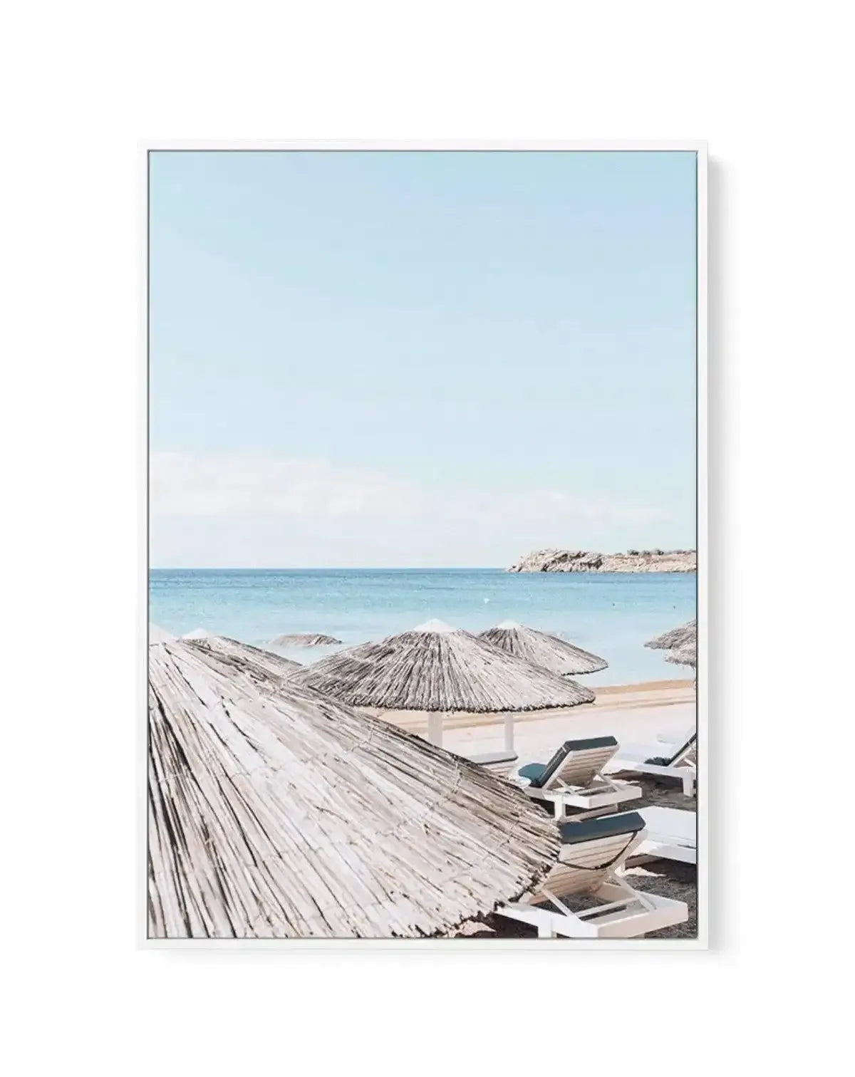 Super Paradise Beach | Mykonos PT | Framed Canvas-Shop Greece Wall Art Prints Online with Olive et Oriel - Our collection of Greek Islands art prints offer unique wall art including blue domes of Santorini in Oia, mediterranean sea prints and incredible posters from Milos and other Greece landscape photography - this collection will add mediterranean blue to your home, perfect for updating the walls in coastal, beach house style. There is Greece art on canvas and extra large wall art with fast, 