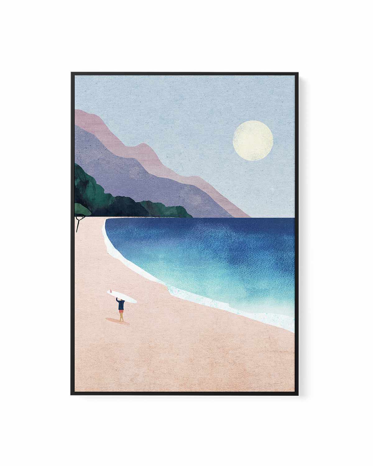 Surf Beach by Henry Rivers | Framed Canvas Art Print