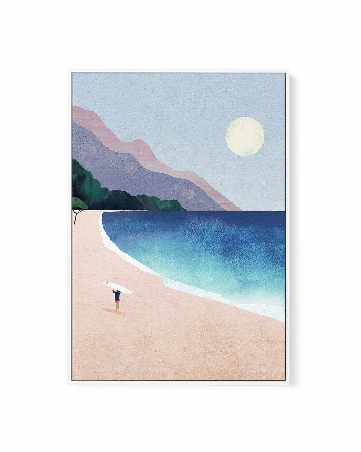 Surf Beach by Henry Rivers | Framed Canvas Art Print