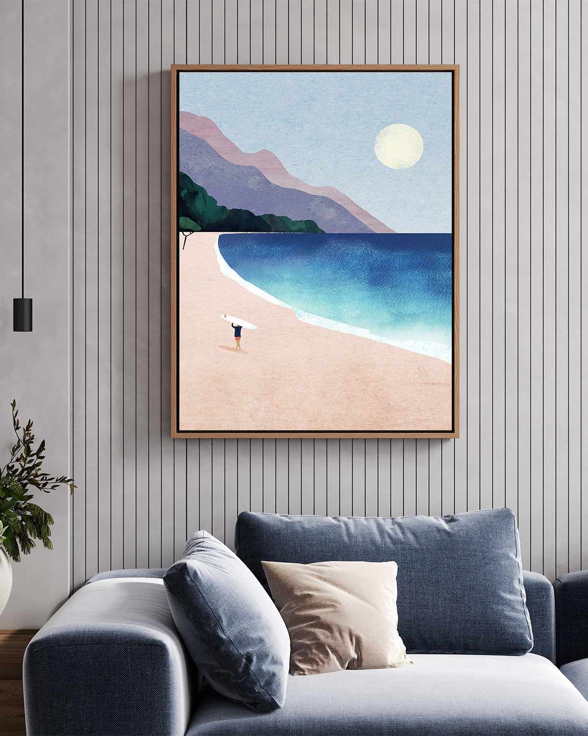 Surf Beach by Henry Rivers | Framed Canvas Art Print