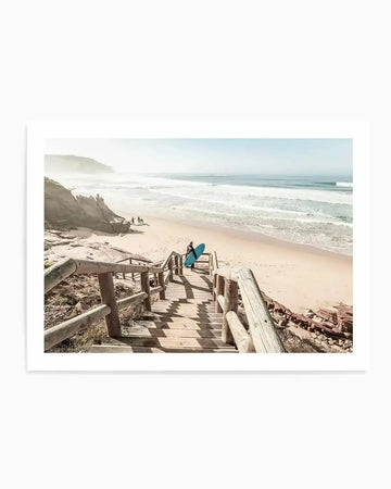 Surf Check Stairs Art Print from Olive et Oriel where you can shop wallpaper and artworks online