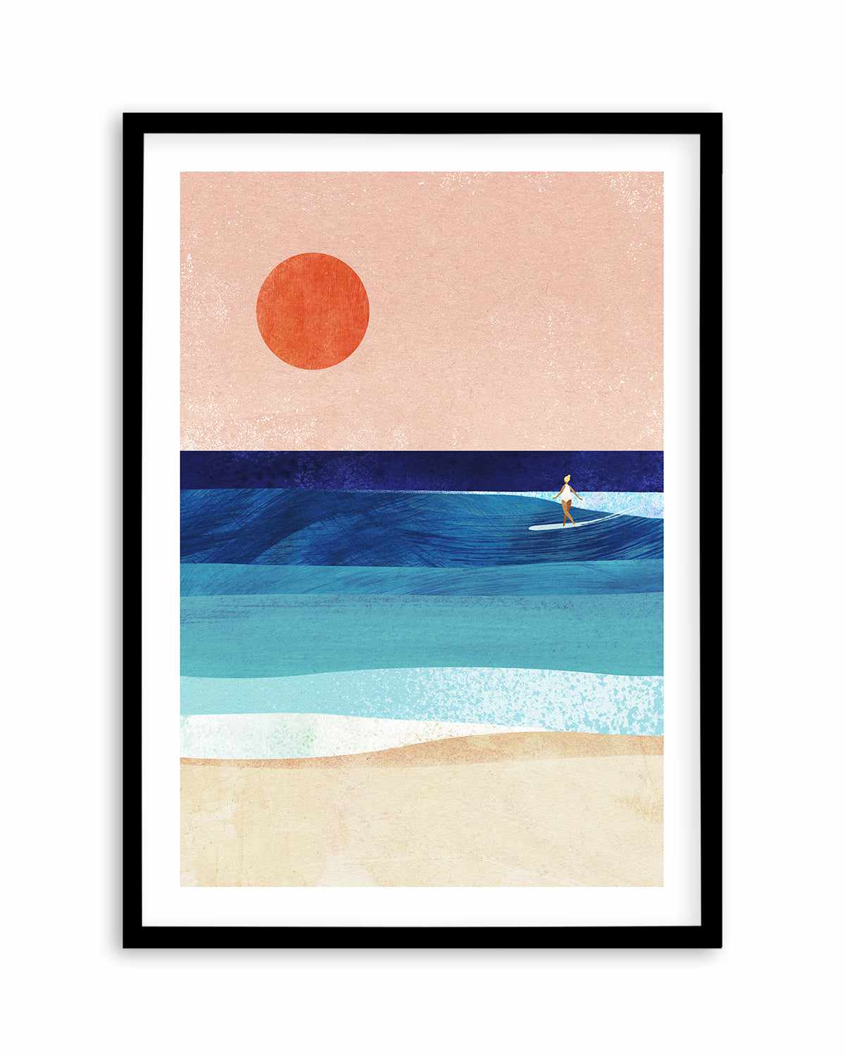 Surf Girl and the Sun by Henry Rivers Art Print