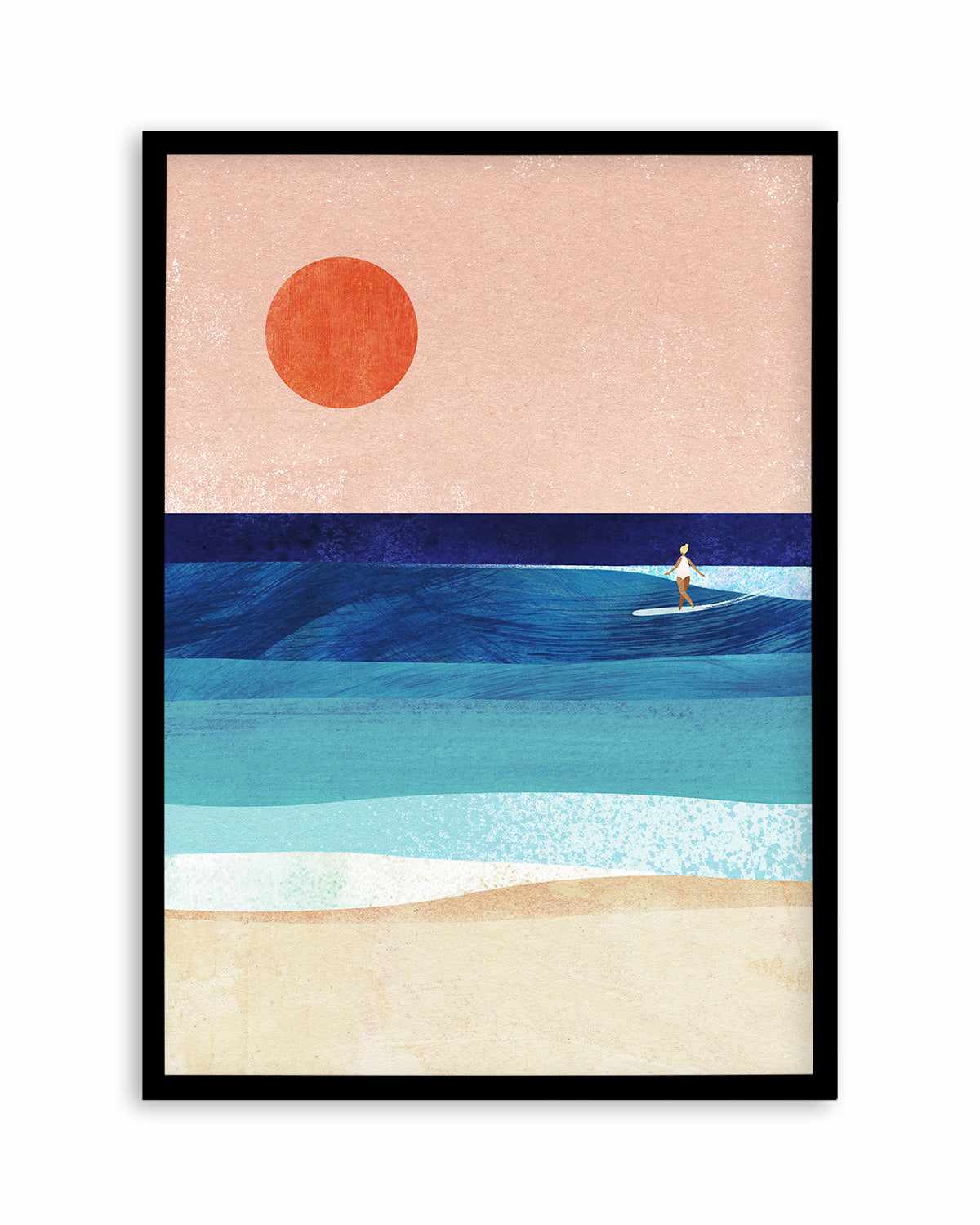 Surf Girl and the Sun by Henry Rivers Art Print