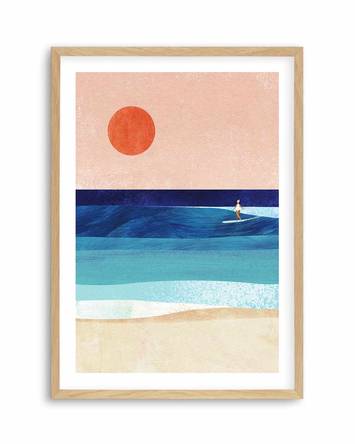 Surf Girl and the Sun by Henry Rivers Art Print