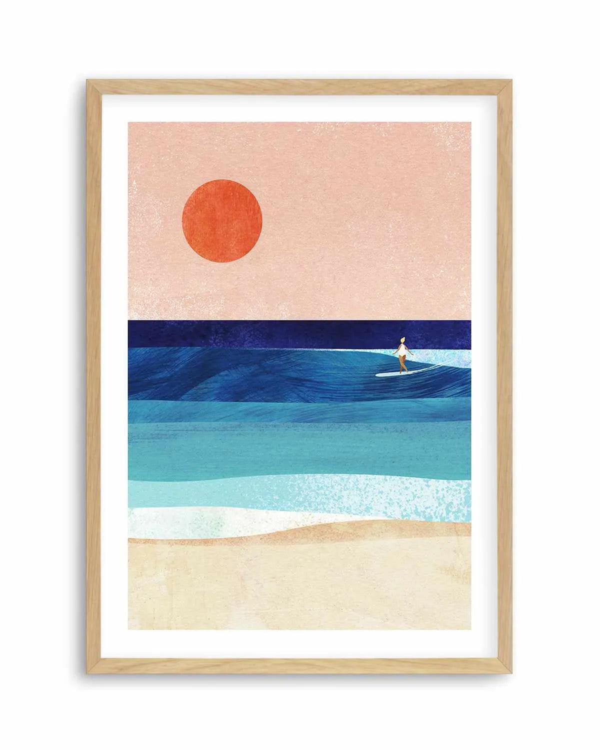Surf Girl and the Sun by Henry Rivers Art Print from Olive et Oriel where you can shop wallpaper and artworks online
