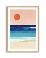 Surf Girl and the Sun by Henry Rivers Art Print
