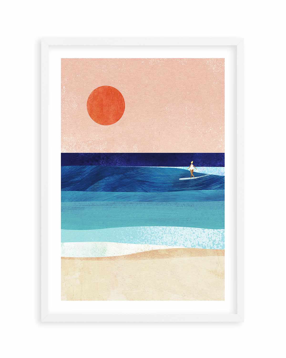 Surf Girl and the Sun by Henry Rivers Art Print