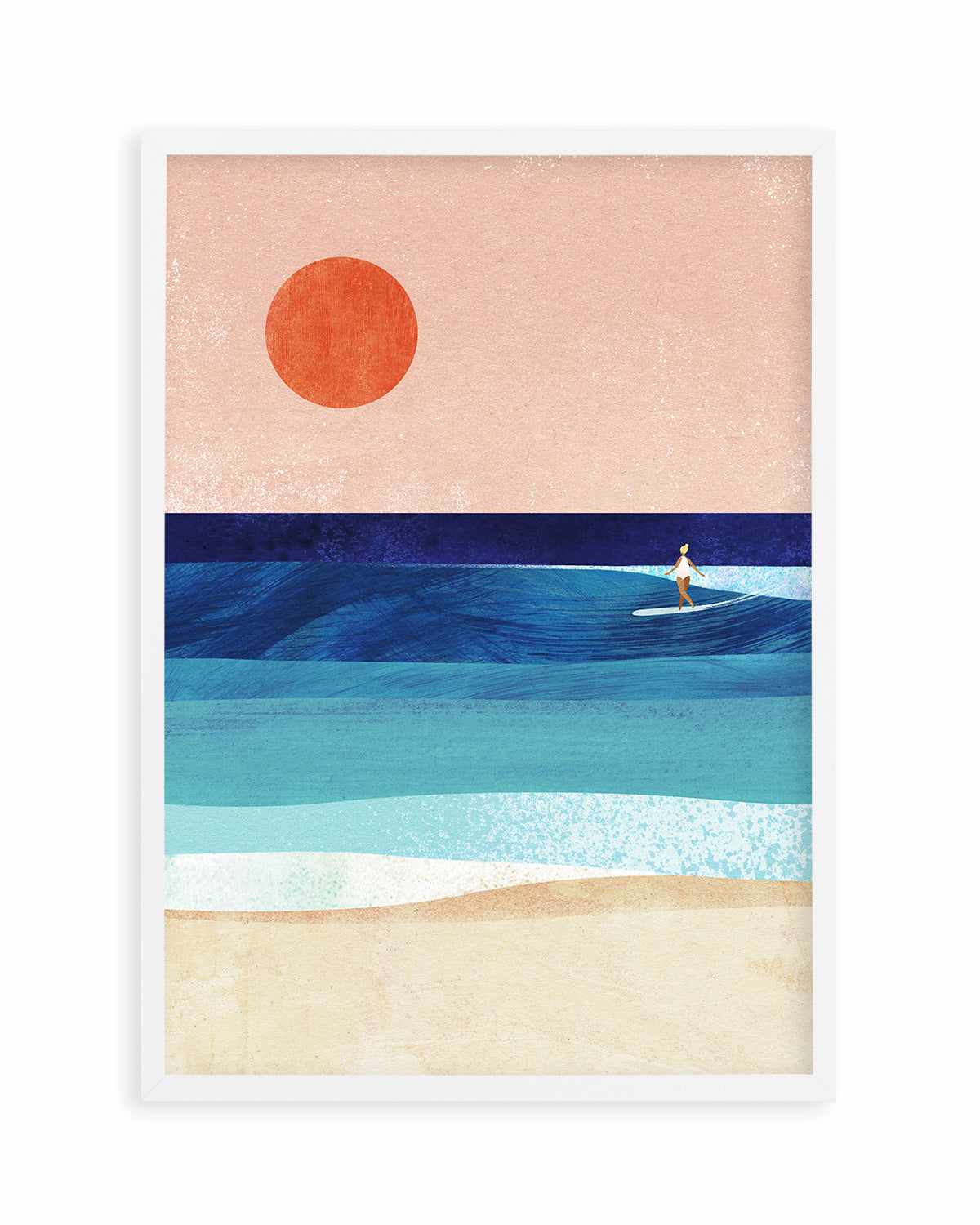 Surf Girl and the Sun by Henry Rivers Art Print