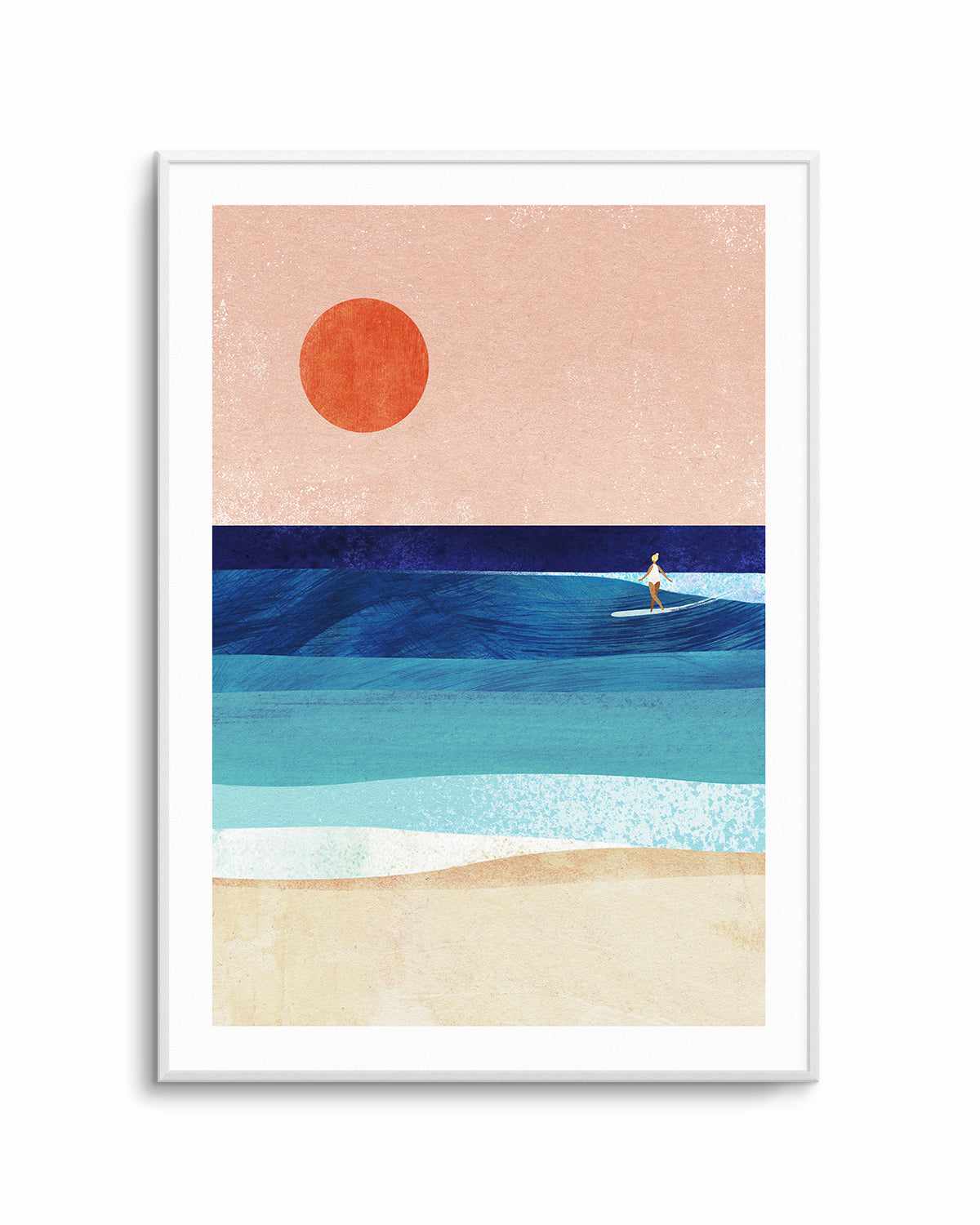 Surf Girl and the Sun by Henry Rivers Art Print