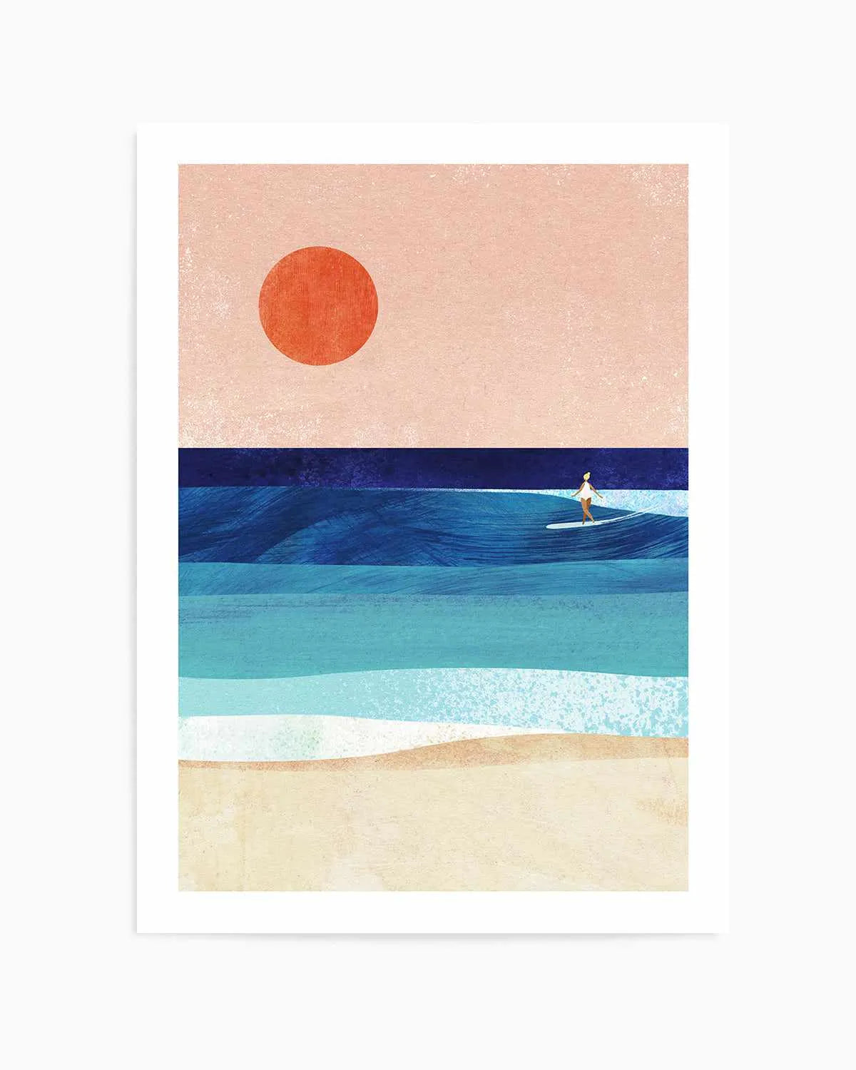 Surf Girl and the Sun by Henry Rivers Art Print from Olive et Oriel where you can shop wallpaper and artworks online