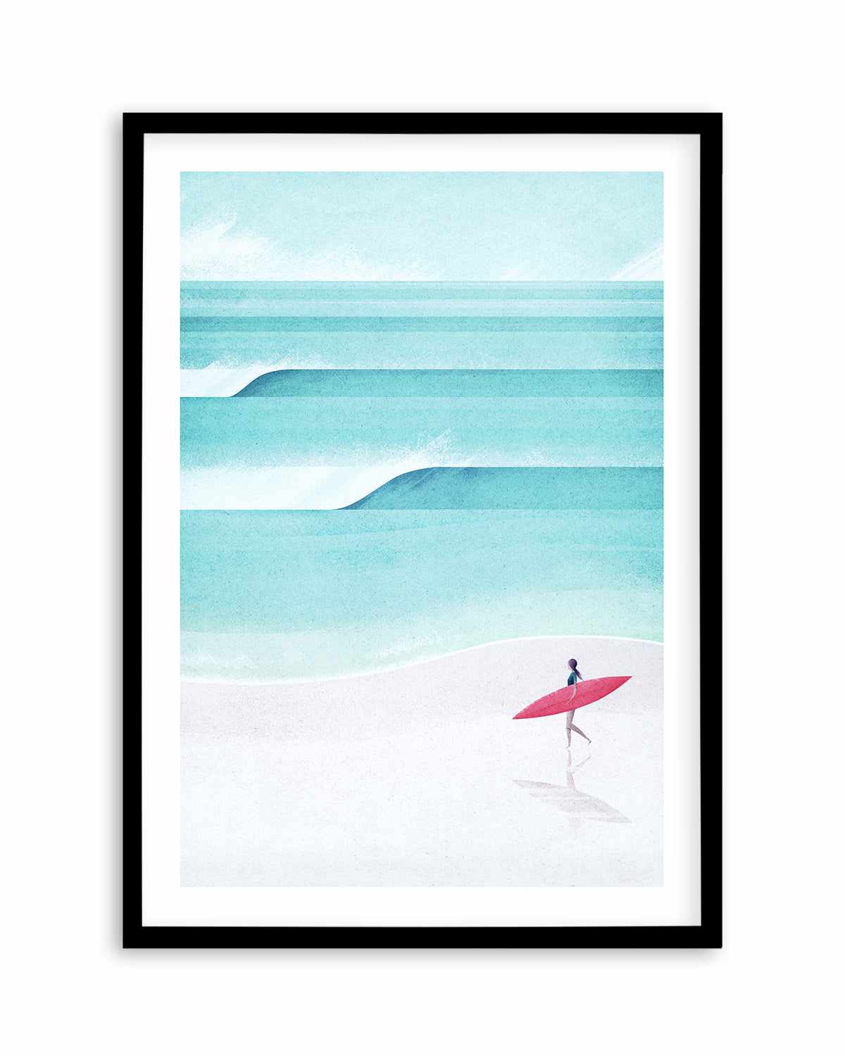 Surf Girl, Waves by Henry Rivers Art Print