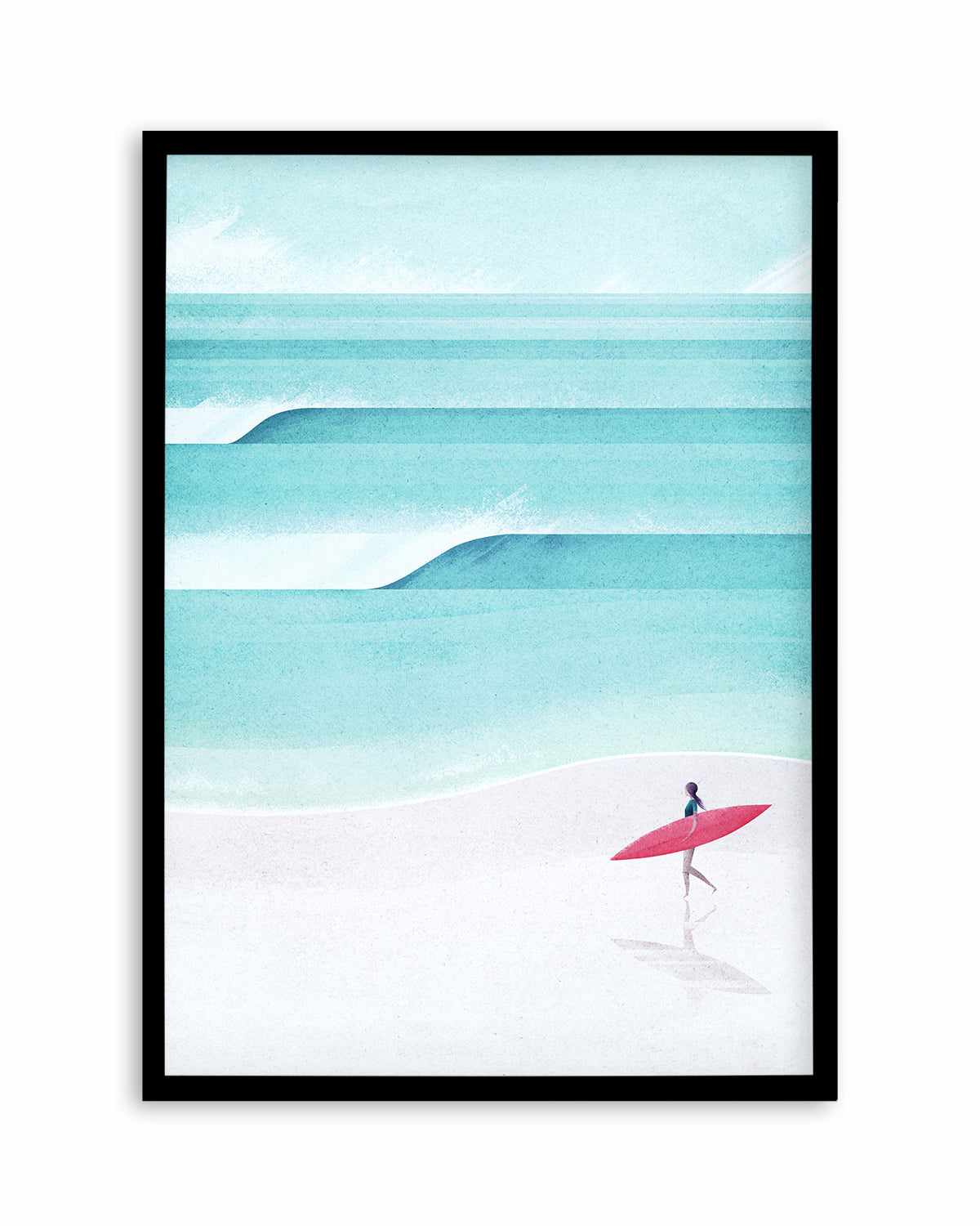 Surf Girl, Waves by Henry Rivers Art Print