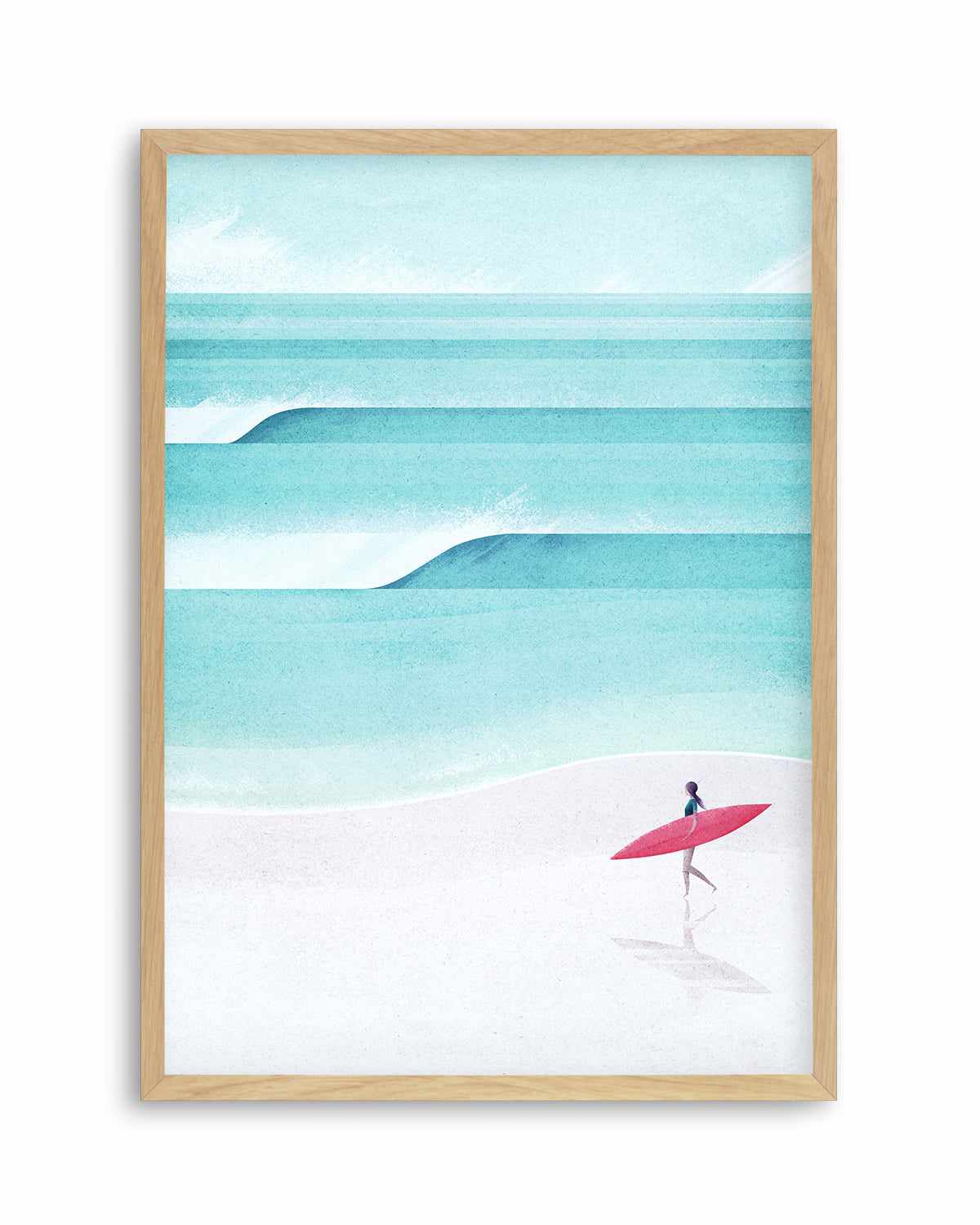 Surf Girl, Waves by Henry Rivers Art Print