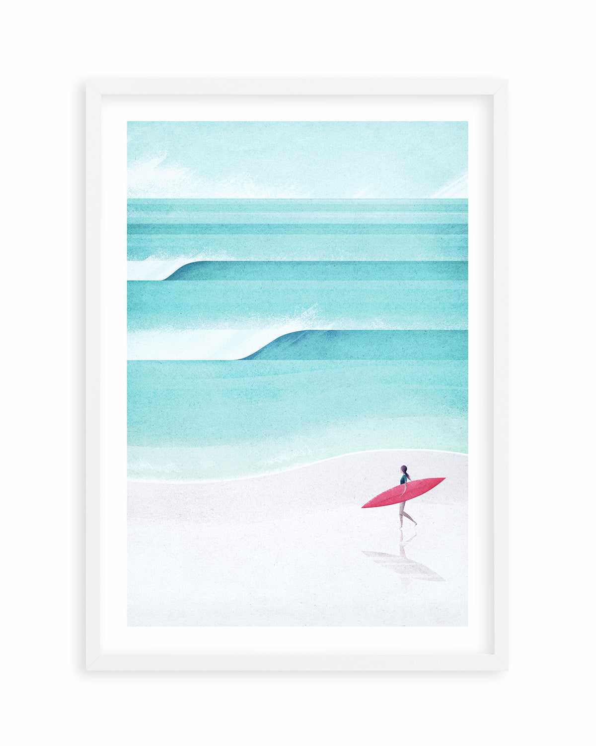 Surf Girl, Waves by Henry Rivers Art Print