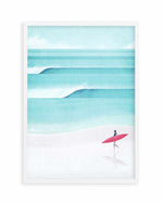 Surf Girl, Waves by Henry Rivers Art Print