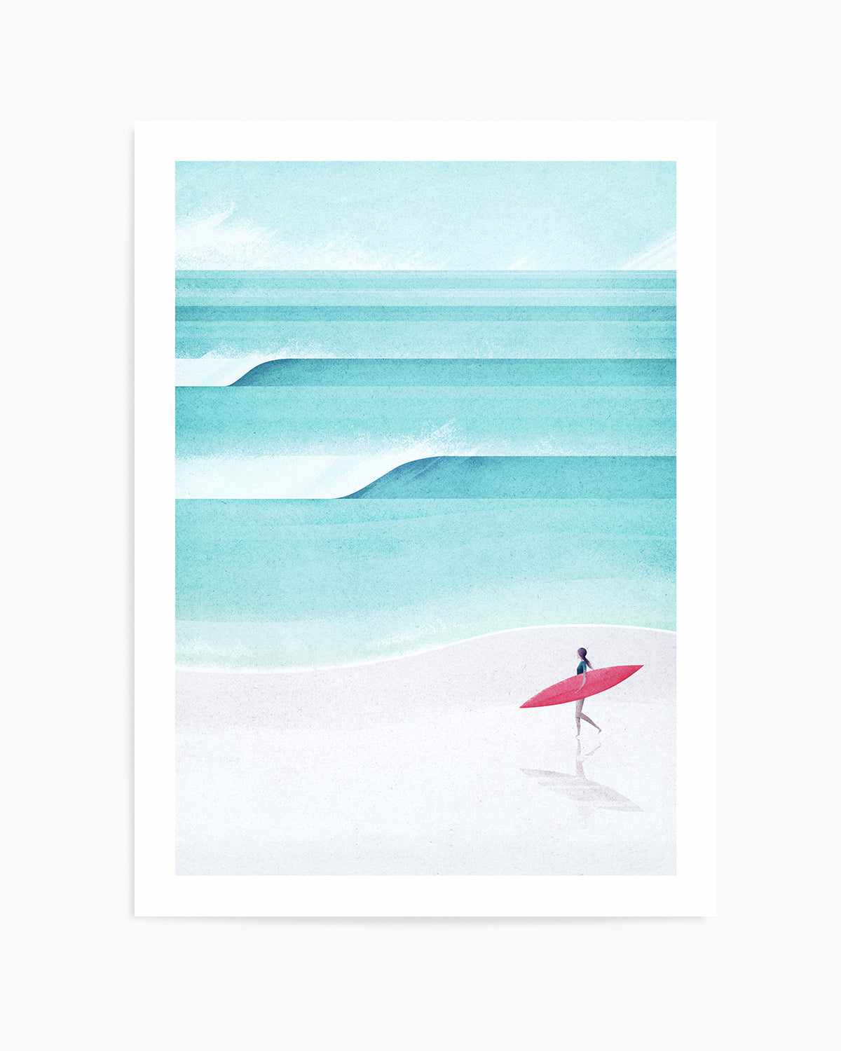 Surf Girl, Waves by Henry Rivers Art Print