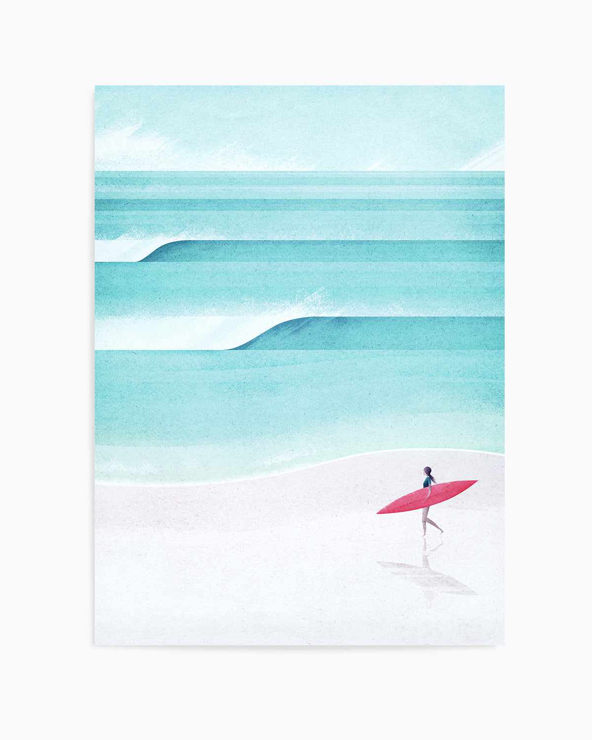 Surf Girl, Waves by Henry Rivers Art Print