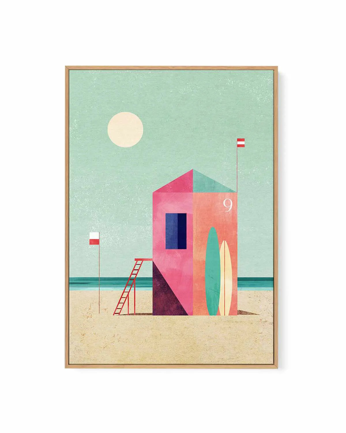 Surf Hut by Henry Rivers | Framed Canvas Art Print from Olive et Oriel where you can shop wallpaper and artworks online