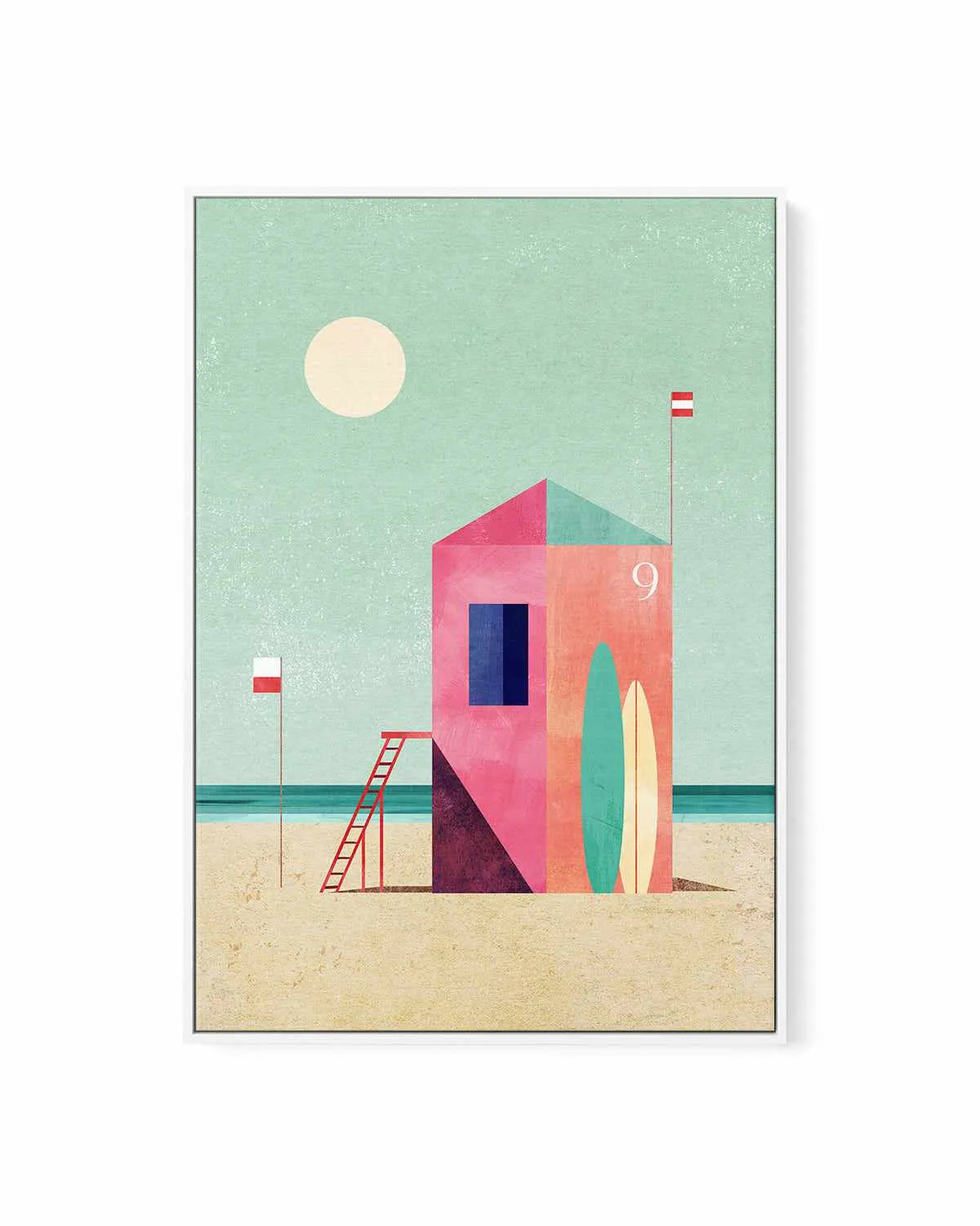 Surf Hut by Henry Rivers | Framed Canvas Art Print from Olive et Oriel where you can shop wallpaper and artworks online