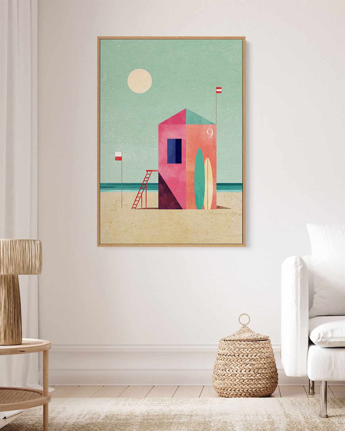 Surf Hut by Henry Rivers | Framed Canvas Art Print