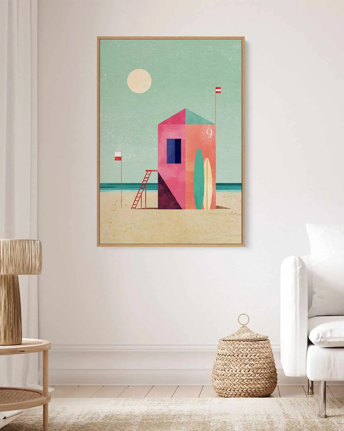 Surf Hut by Henry Rivers | Framed Canvas Art Print from Olive et Oriel where you can shop wallpaper and artworks online