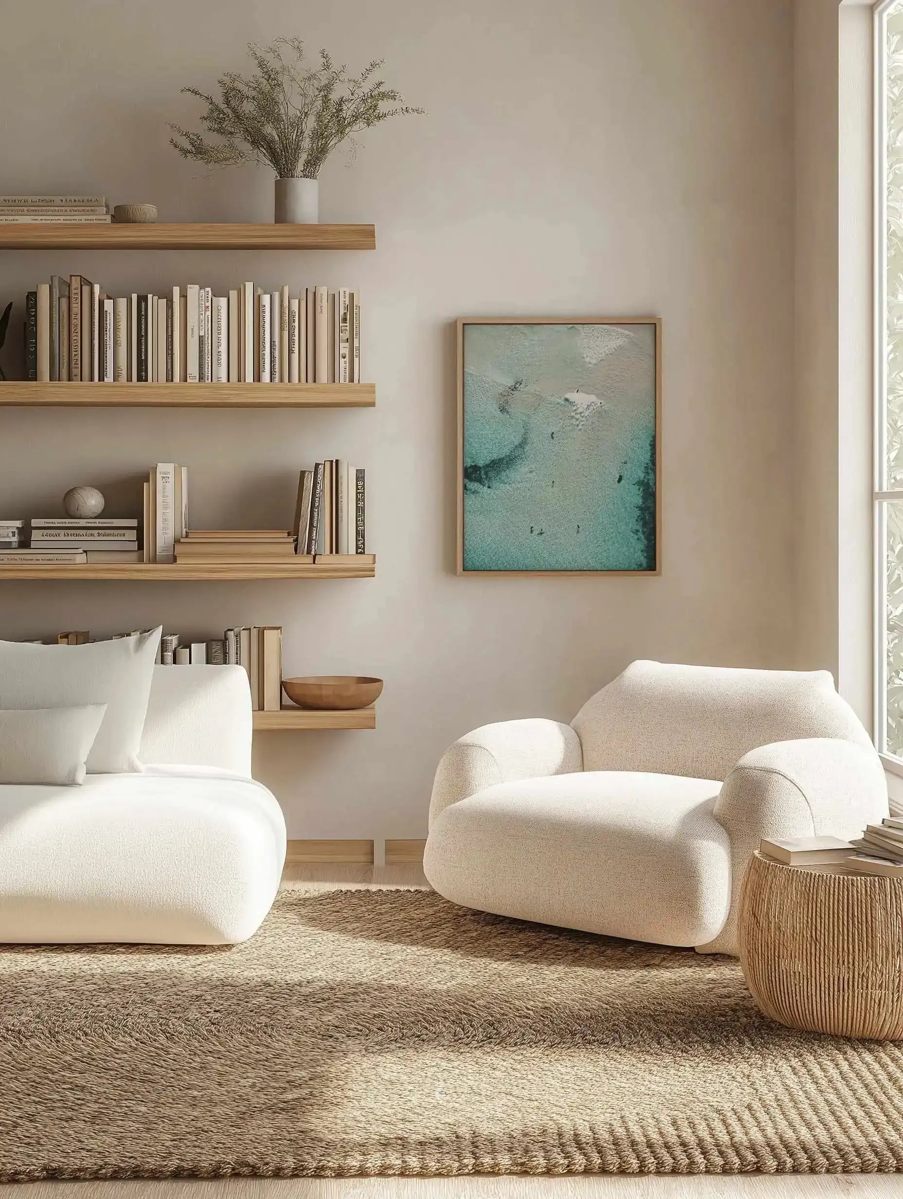 Surf & Swim, Bondi | Aerial Photo Wall Framed Canvas Art Print from Olive et Oriel where you can shop wallpaper and artworks online