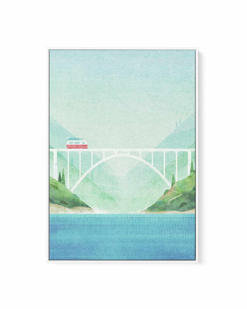 Surf Van by Henry Rivers | Framed Canvas Art Print