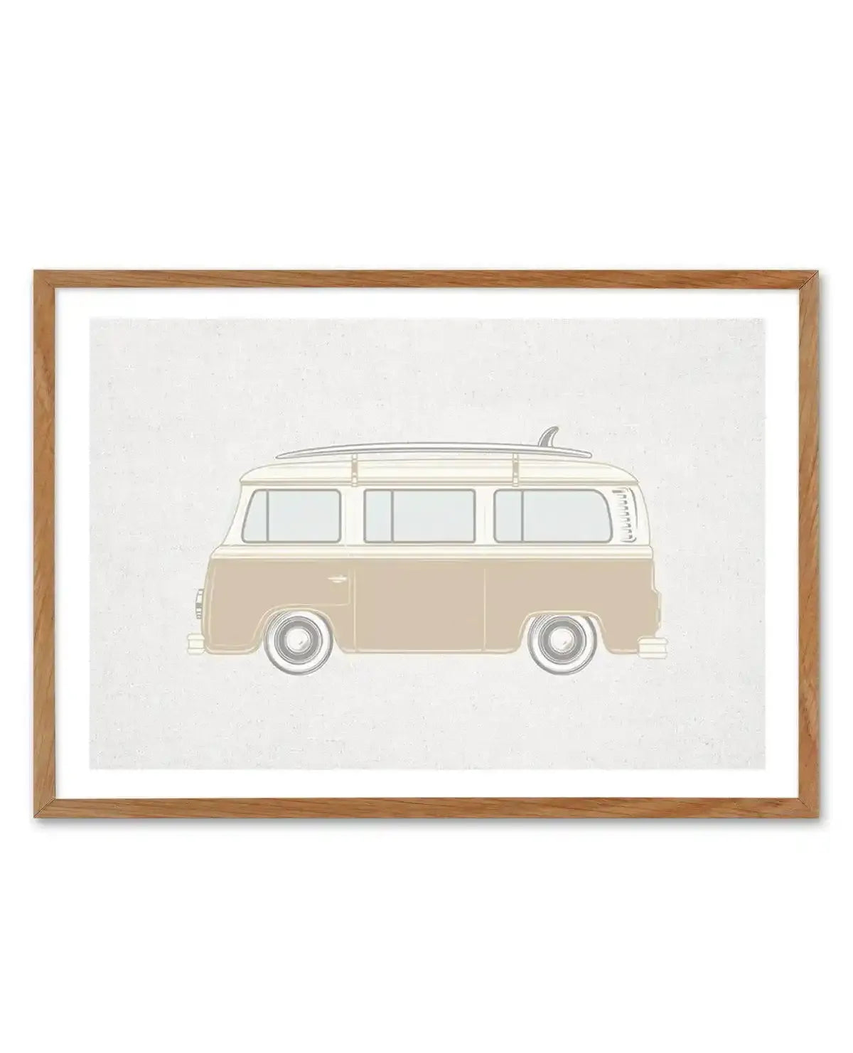 Surf Van on Linen Art Print-PRINT-Olive et Oriel-Olive et Oriel-50x70 cm | 19.6" x 27.5"-Walnut-With White Border-Buy-Australian-Art-Prints-Online-with-Olive-et-Oriel-Your-Artwork-Specialists-Austrailia-Decorate-With-Coastal-Photo-Wall-Art-Prints-From-Our-Beach-House-Artwork-Collection-Fine-Poster-and-Framed-Artwork