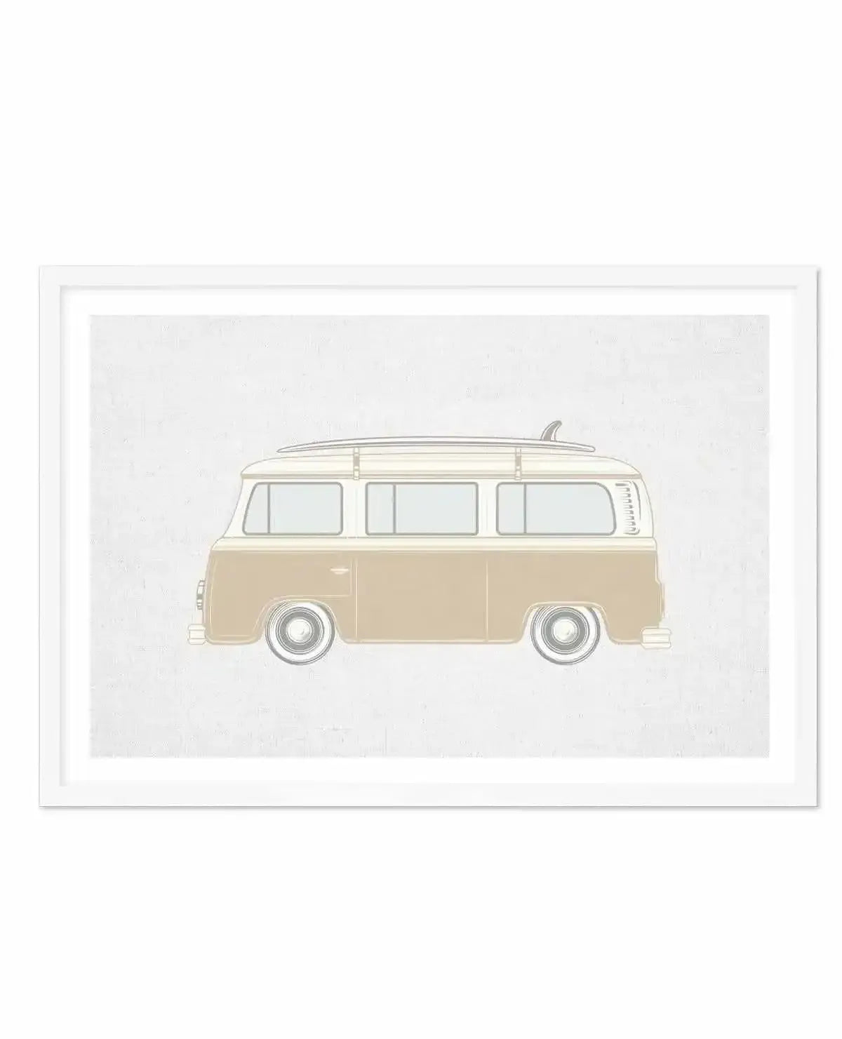 Surf Van on Linen Art Print-PRINT-Olive et Oriel-Olive et Oriel-A4 | 8.3" x 11.7" | 21 x 29.7cm-White-With White Border-Buy-Australian-Art-Prints-Online-with-Olive-et-Oriel-Your-Artwork-Specialists-Austrailia-Decorate-With-Coastal-Photo-Wall-Art-Prints-From-Our-Beach-House-Artwork-Collection-Fine-Poster-and-Framed-Artwork