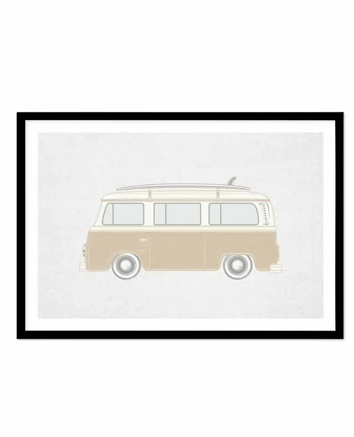 Surf Van on Linen Art Print-PRINT-Olive et Oriel-Olive et Oriel-A4 | 8.3" x 11.7" | 21 x 29.7cm-Black-With White Border-Buy-Australian-Art-Prints-Online-with-Olive-et-Oriel-Your-Artwork-Specialists-Austrailia-Decorate-With-Coastal-Photo-Wall-Art-Prints-From-Our-Beach-House-Artwork-Collection-Fine-Poster-and-Framed-Artwork