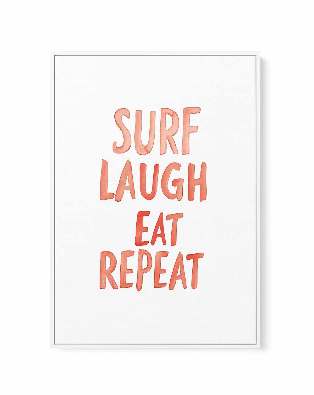 Surf Laugh Eat Repeat | Framed Canvas Art Print