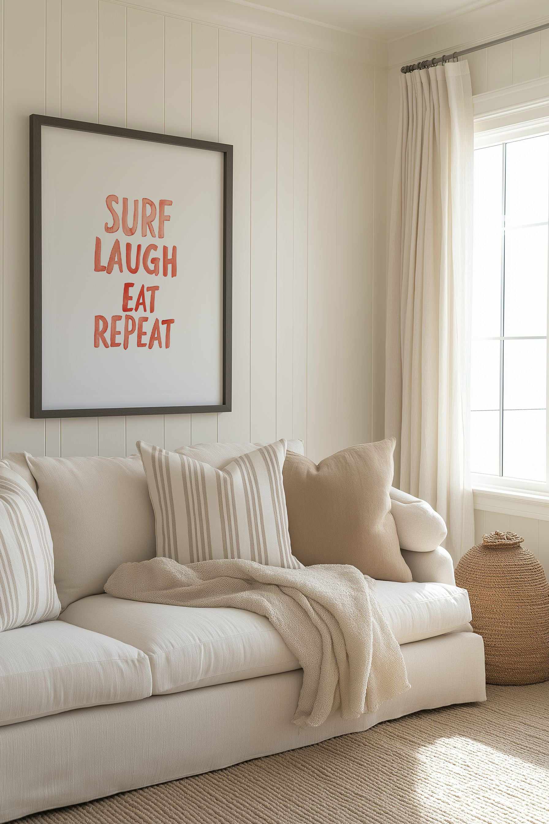 Surf Laugh Eat Repeat | Art Print from Olive et Oriel where you can shop wallpaper and artworks online