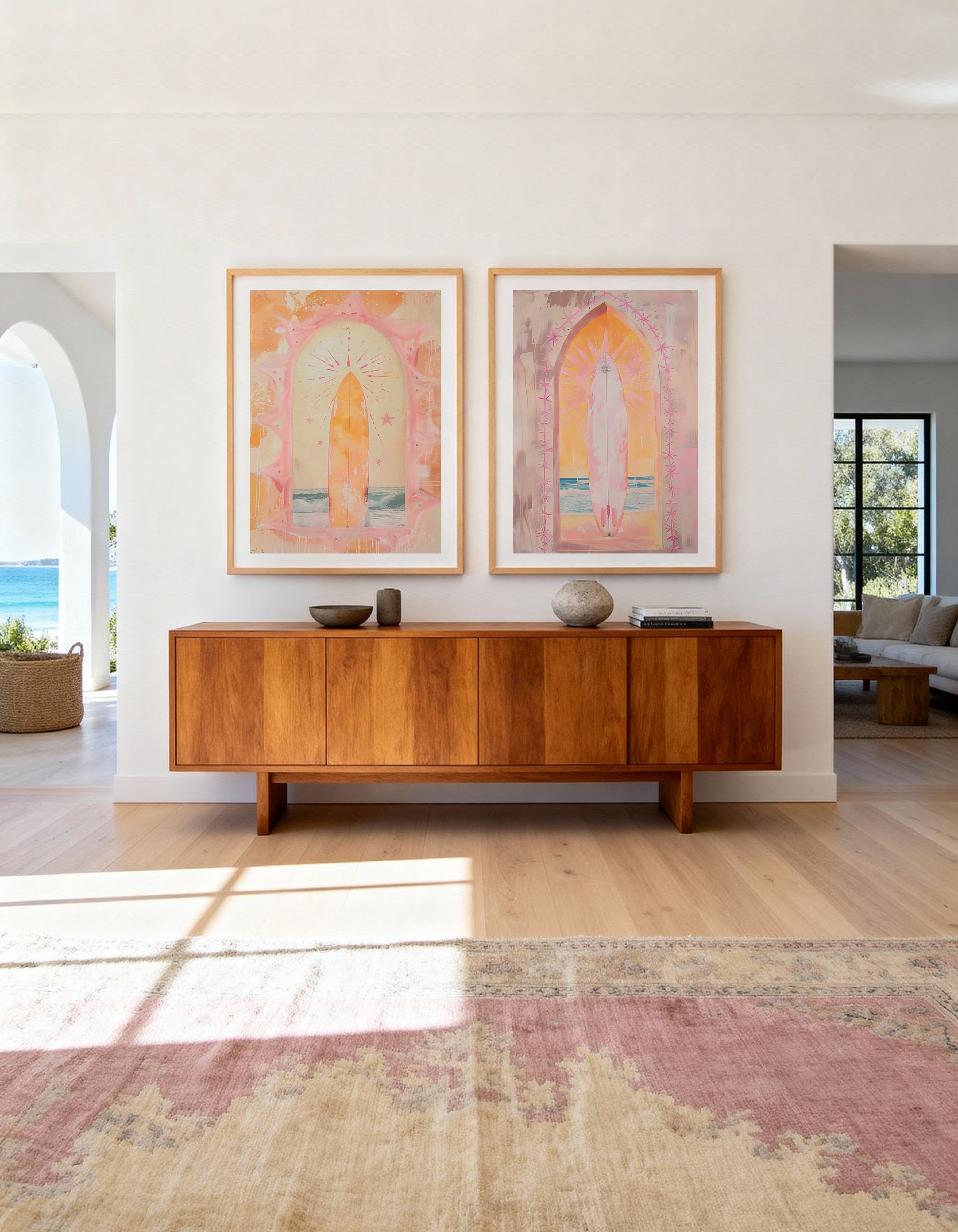 Surf Arch I & II Art Print Set of 2 | Matching Wall Art