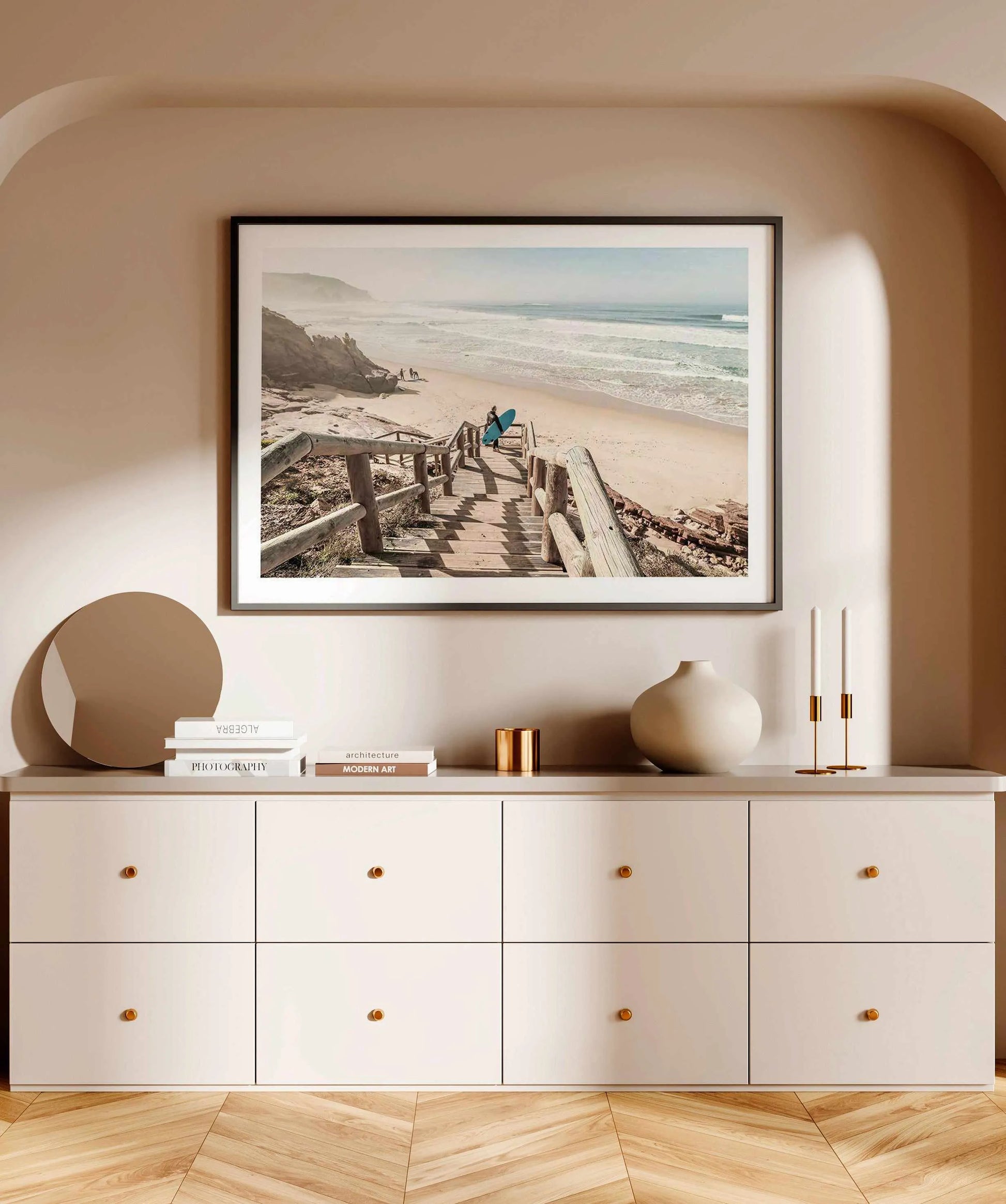 Surf Check Stairs Art Print from Olive et Oriel where you can shop wallpaper and artworks online