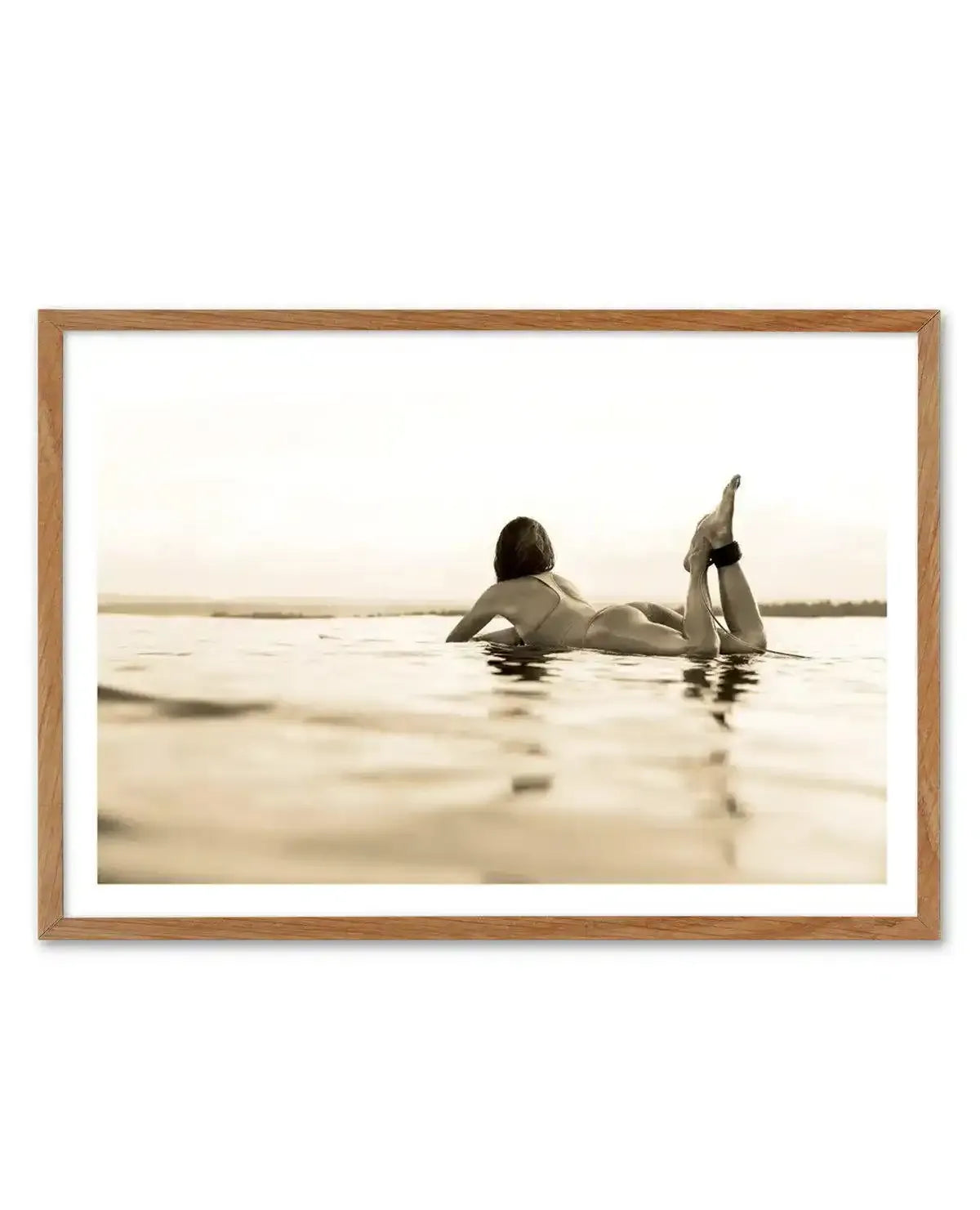 Surfer Girl | Golden Art Print-PRINT-Olive et Oriel-Olive et Oriel-50x70 cm | 19.6" x 27.5"-Walnut-With White Border-Buy-Australian-Art-Prints-Online-with-Olive-et-Oriel-Your-Artwork-Specialists-Austrailia-Decorate-With-Coastal-Photo-Wall-Art-Prints-From-Our-Beach-House-Artwork-Collection-Fine-Poster-and-Framed-Artwork
