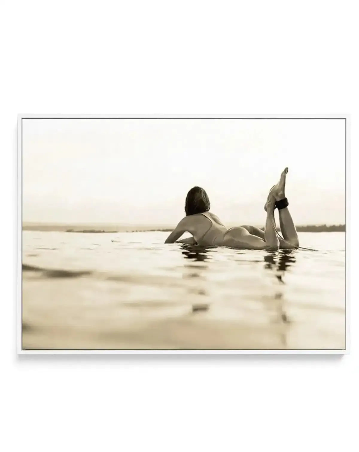 Surfer Girl | Golden | Framed Canvas-CANVAS-You can shop wall art online with Olive et Oriel for everything from abstract art to fun kids wall art. Our beautiful modern art prints and canvas art are available from large canvas prints to wall art paintings and our proudly Australian artwork collection offers only the highest quality framed large wall art and canvas art Australia - You can buy fashion photography prints or Hampton print posters and paintings on canvas from Olive et Oriel and have 